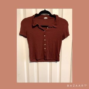 Trendy Button down crop top